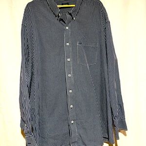4XL IZOD blue and white plaid shirt